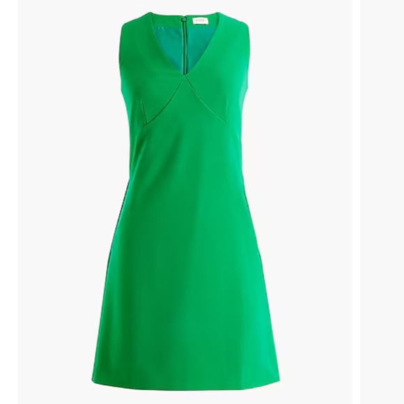 NWT J Crew Sleeveless V-Neck Shift Dress in Green Size 12 - Picture 2 of 7
